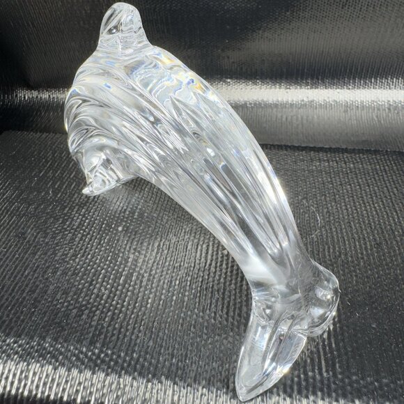 Vintage Waterford Clear Crystal Leaping Dolphin Figurine Paperweight VTG Marked - Picture 8 of 10